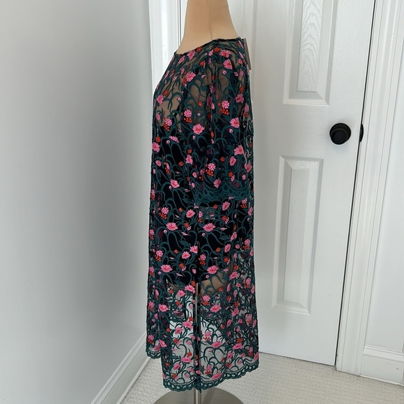 Anthropologie Moulinette Soeurs Floral Embroidered Mesh Tunic Dress - Picture 5 of 9